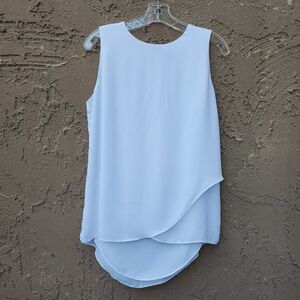 Chico's white sheer sleeveless blouse